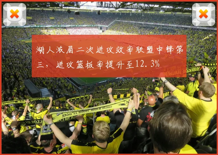 湖人浓眉二次进攻效率联盟中锋第三，进攻篮板率提升至12.3%